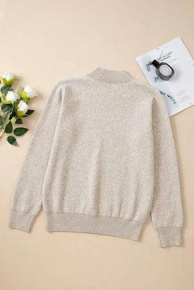Mock Neck Long Sleeve Sweater for Women Comfortable Fit