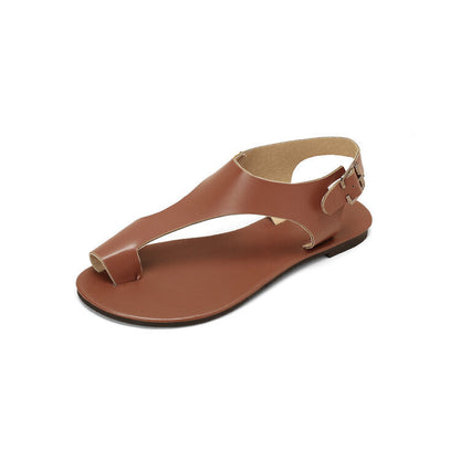 Simple Sandals With A Toe-loop Strap And Buckle Available In Large Sizes