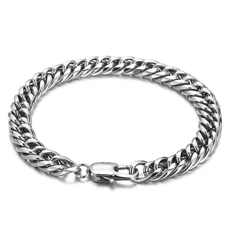 Fashionable Minimalist Stainless Steel Plain Chain Electroplated Bracelet