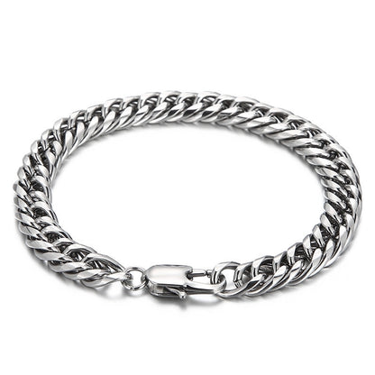 Fashionable Minimalist Stainless Steel Plain Chain Electroplated Bracelet