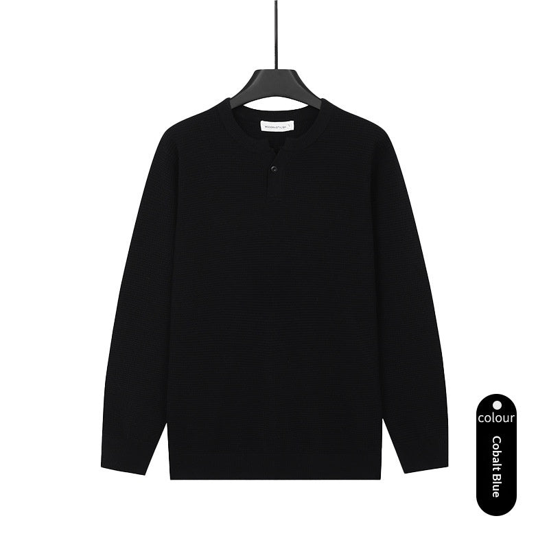Mens Turtleneck Knitted Sweater Solid Color Sweater