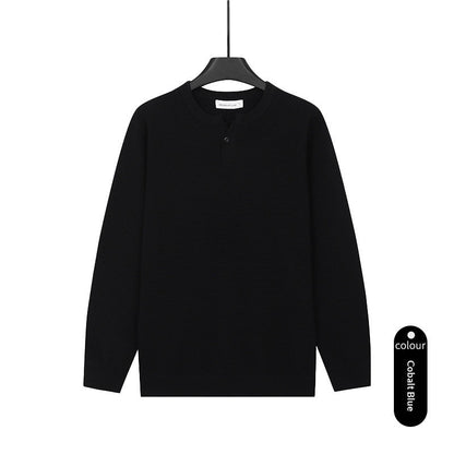 Mens Turtleneck Knitted Sweater Solid Color Sweater