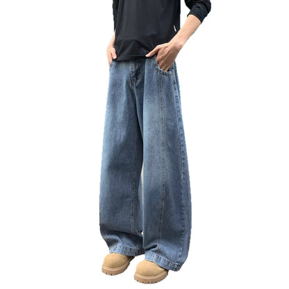 Retro Blue American-Style Bootcut Jeans For Men