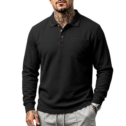 Men's Simple Casual Commuter Breathable Lapel Top
