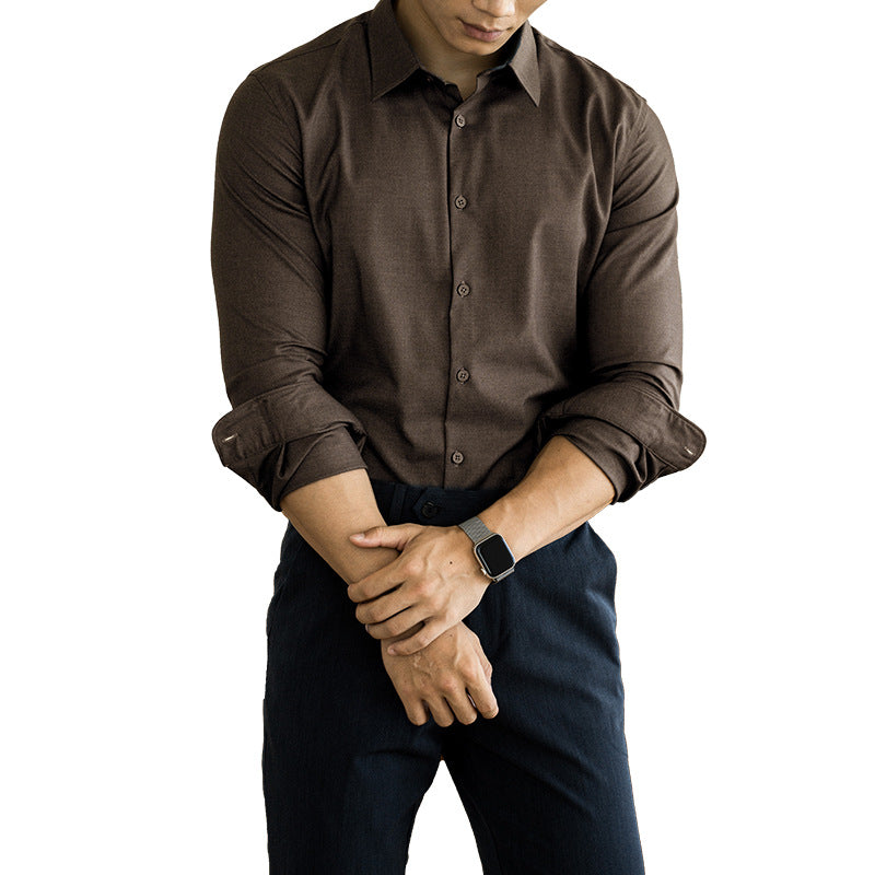 Old Money Style Modal Wool Shirt For Men