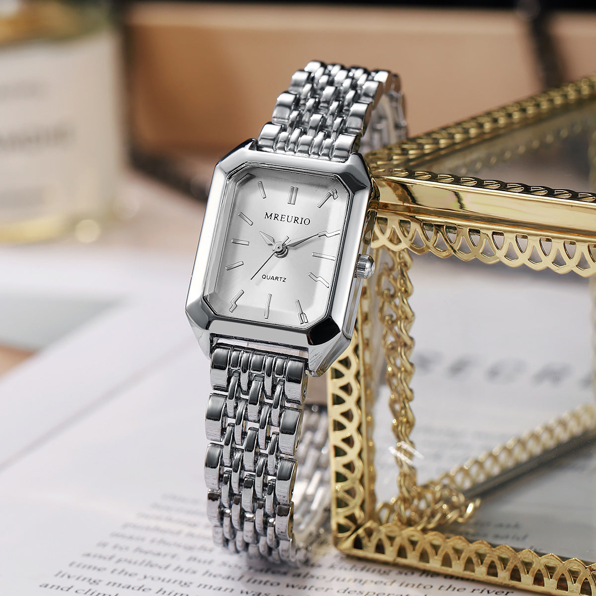 Square Ladies' Steel-band Watch