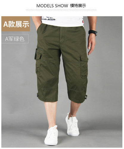 Wholesale Capri Pants Men's Overalls Pants Men's Loose Thin Men's Multi-pocket Outdoor Sports Casual Shorts