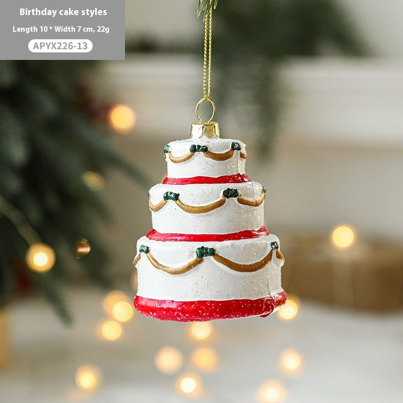 Christmas Tree Decorations Painted Plastic Christmas Pendant