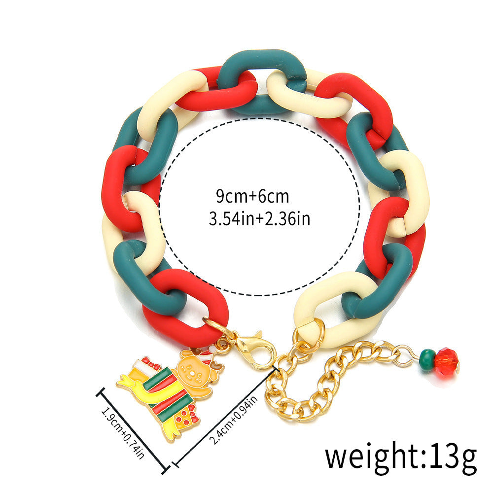 Christmas Bracelet, Santa, Snowflake, Pearl