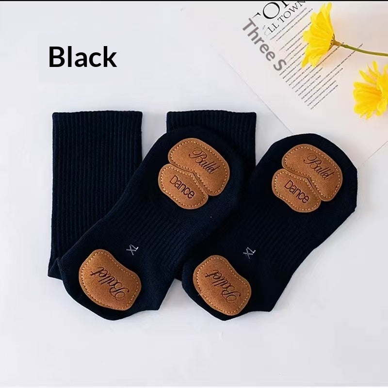 Womens Spring Autumn Dance Socks With Leather Soles Non-slip For Modern Dance Practice