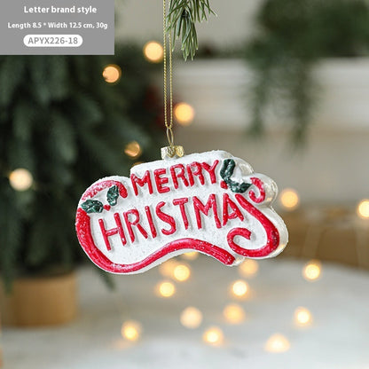 Christmas Tree Decorations Painted Plastic Christmas Pendant