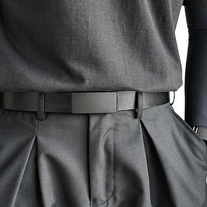 Simple Toothless Smooth-buckle Belt For Mencasual And Versatile