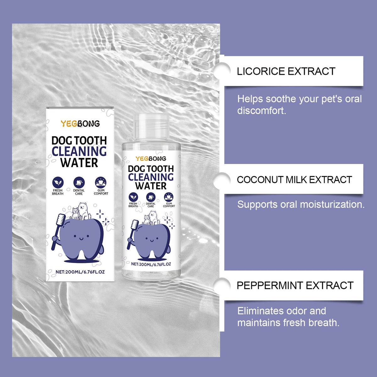 Gently Cares For Your Pets Oral Hygiene, Cleaning Tartar And Controlling Bad Breath