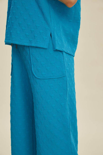Double Take Full Size Texture Hoodie and Pants Set