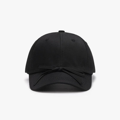 Tied Bow Cotton Baseball Cap for Stylish Summer Wear