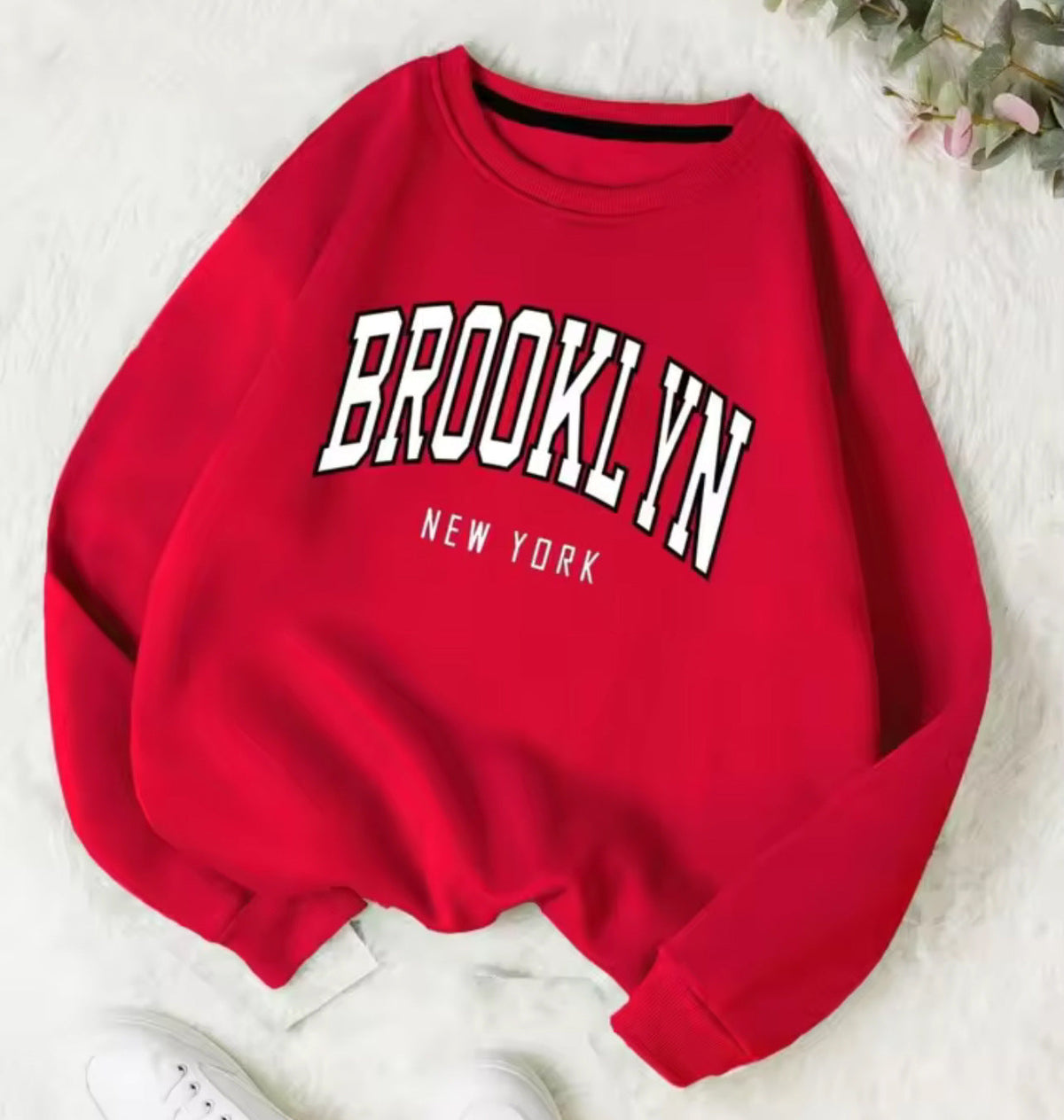 Personality Trend Printed Crew Neck Sweatshirt Women