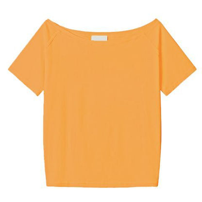 High-end Loose Oblique Shoulder Tops Short Sleeve Women