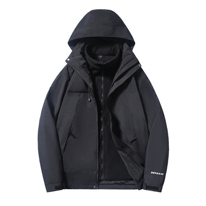Three-in-one Outdoor Keep Warm Couple Color Matching Shell Jacket
