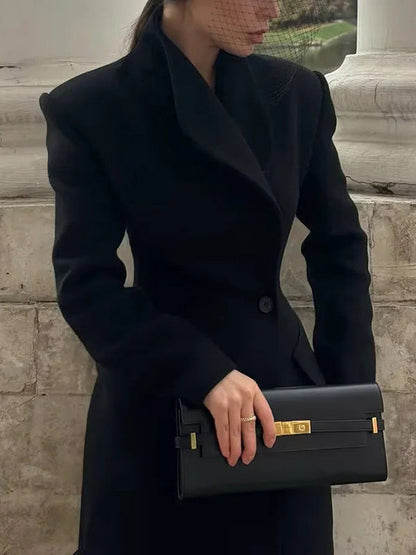 Hourglass Longline Tailored Wool-Blend Coat