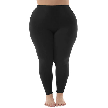 Nine Points High Elastic Solid Color Spring And Autumn Leggings Plus Size