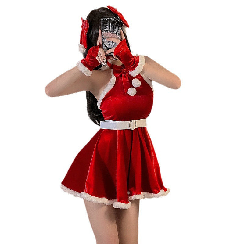 Women's Fashion Simple Christmas Clothes Night Skirt Suit