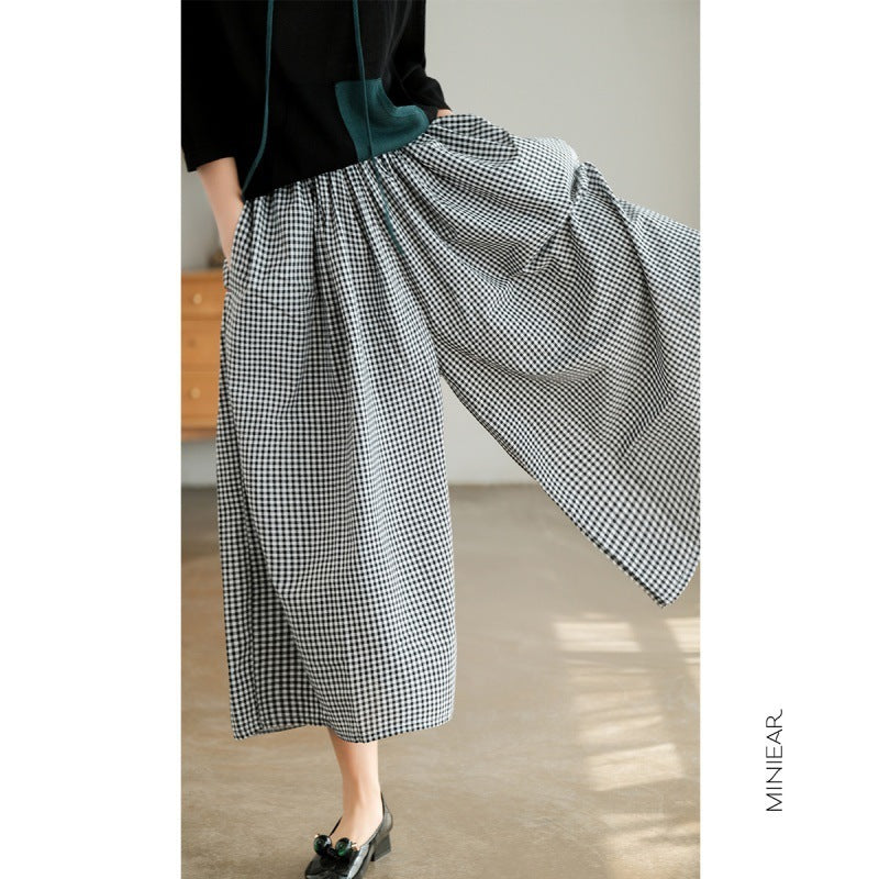 Plus Size Cotton Linen Culottes