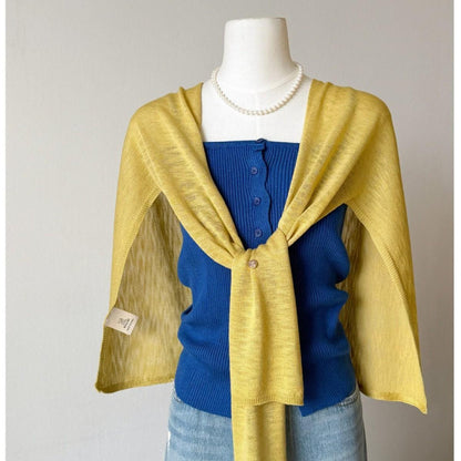 Bamboo-Section Linen Viscose Slimming Cape For Women