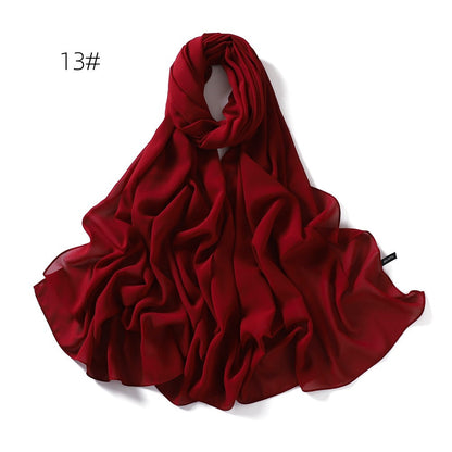 Soft Draping Solid-color Scarf For Women