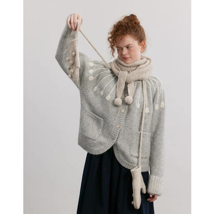 Alpaca Wool And Cotton Hand-embroidered Sweater Coat