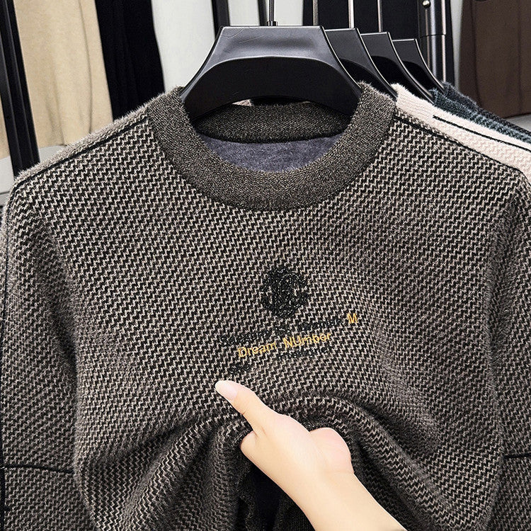 Thickened Warm Crew-neck Casual Knit Sweater