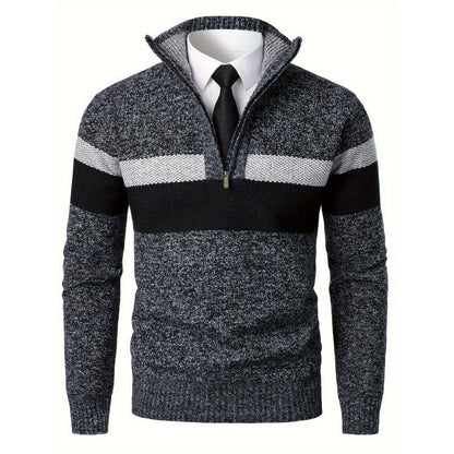 Men's Fleece-lined Mock-neck Sweater