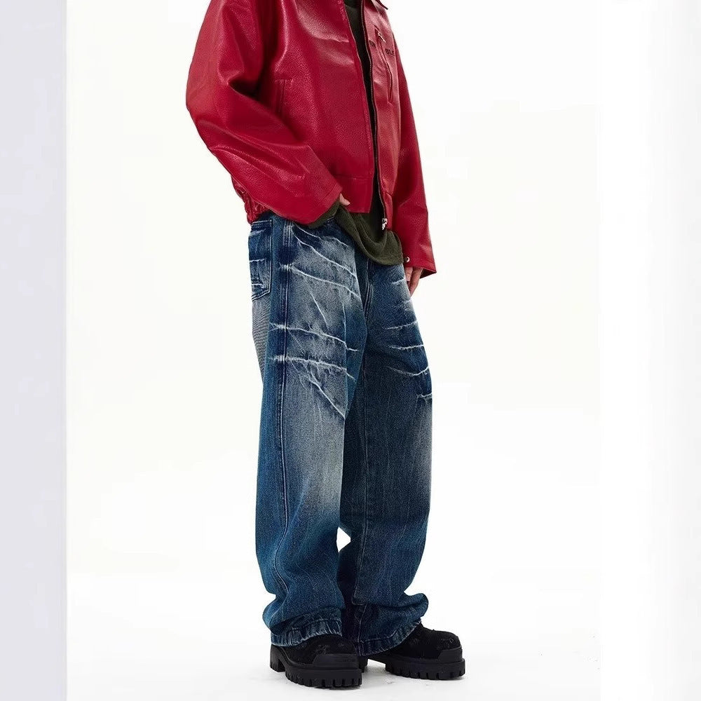 Mens Loose-fitting Edgy-chic Straight-leg Jeans