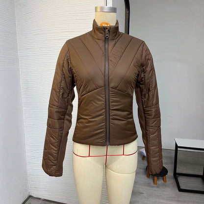 Womens Casual Sporty Warm Cotton-padded Coat