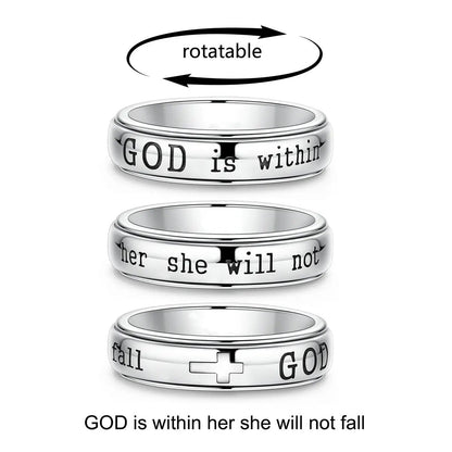 Fashionable And Personalized Stainless Steel Swivel Ring