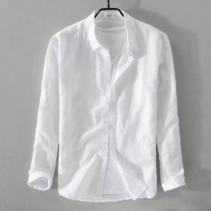 Mens Long Sleeve Casual Slim-fit Youth Style Japanese Style Simple And Breathable
