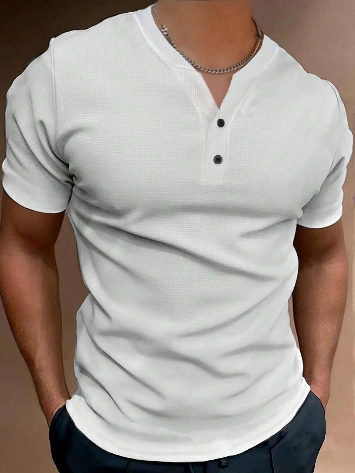 Summer Fashion Men's V-neck Short Sleeve Coat
