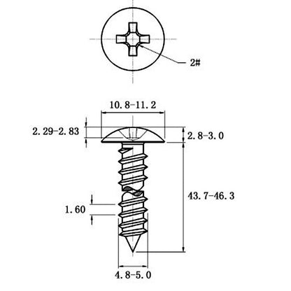 Stainless Steel Cross Big Head Self-tapping Screw Mushroom-shaped Haircut Round Head
