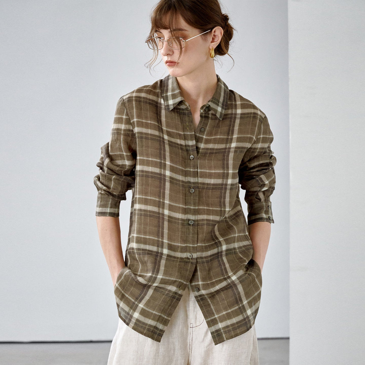 Plaid Button-Down Shirt