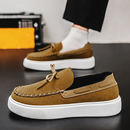 White Autumn Suede All-match Loafers