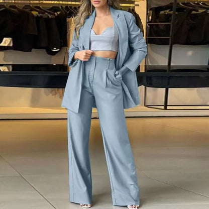 Women's Professional Wear Solid-color Single-button Suit Set