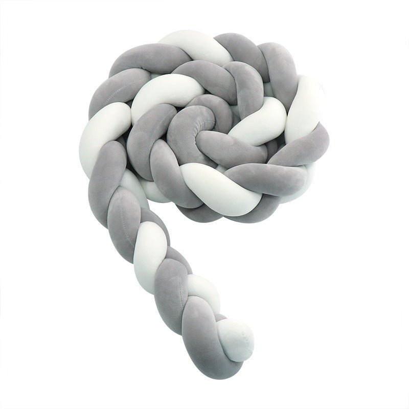 Three-strand Baby Braid Bed Rail Baby Crib Guard Knot Pillow
