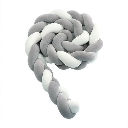 Three-strand Baby Braid Bed Rail Baby Crib Guard Knot Pillow