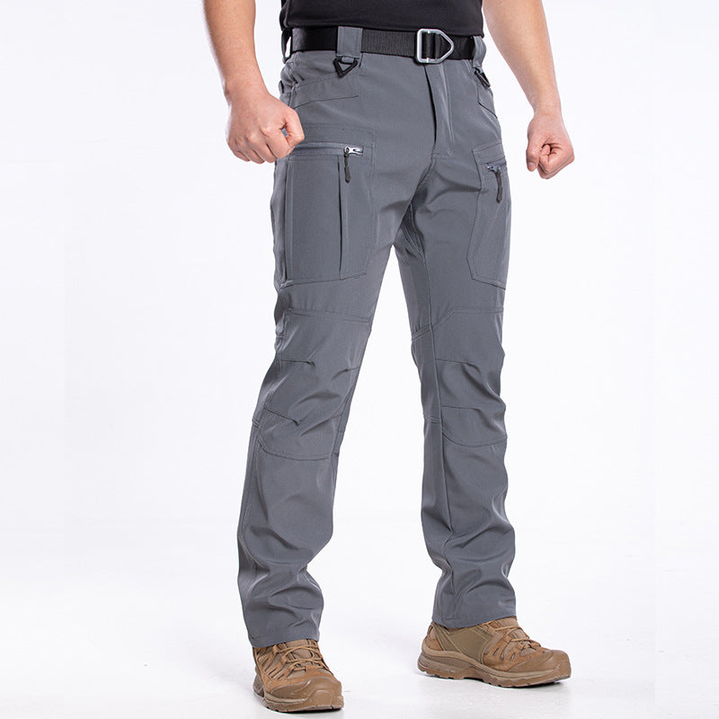 Spring And Autumn Outdoor Tactical Pants, Thin And Breathable Military-Style Work Pants, Multi-Pocket Slim-Fit Stretch Waterproof Camouflage Training Pants