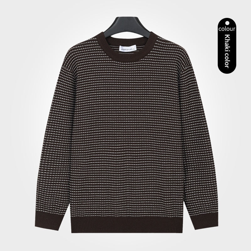 Mens Casual Round-neck Knit Sweater