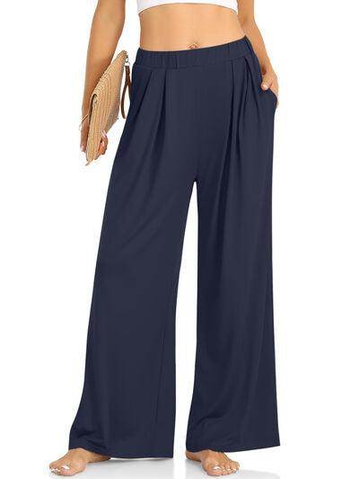 Elastic Waist Wide Leg Pants for Women in Various Sizes