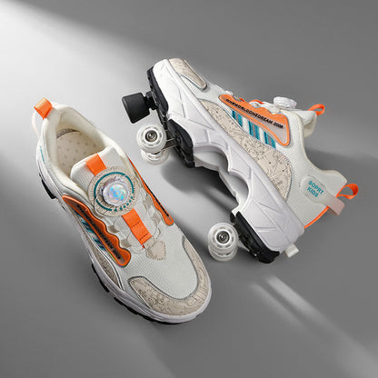 Children's Skates Four-wheel Invisible Deformation
