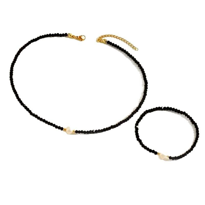 Black Spinel Turquoise Necklace Bracelet