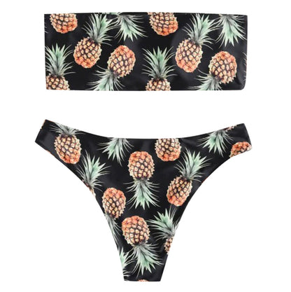 Tube Top Bikini Pineapple Swimsuit Split Swimsuit Women Swimwear