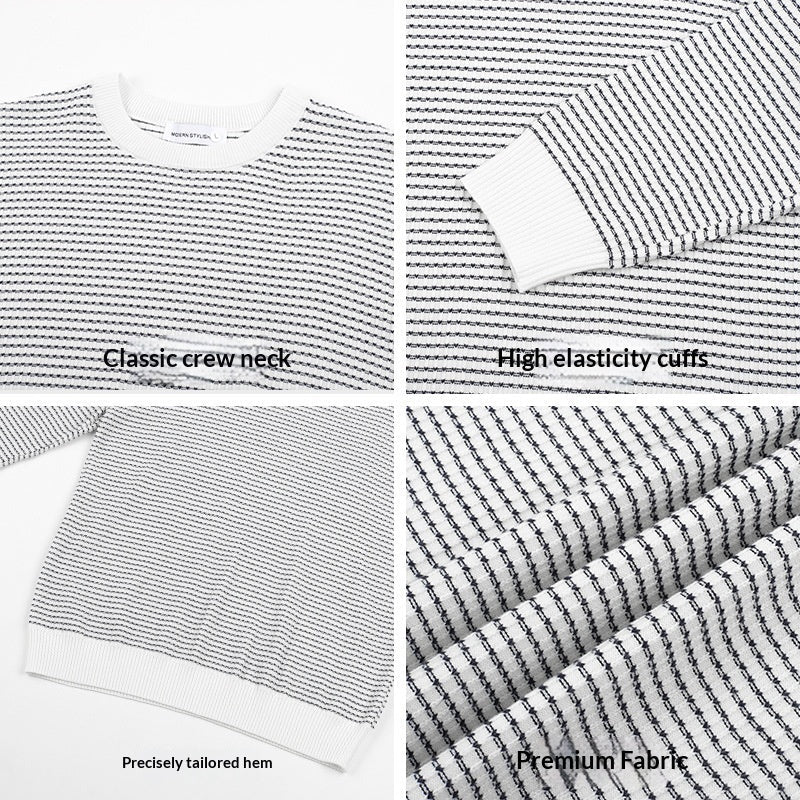 Mens Casual Round-neck Knit Sweater