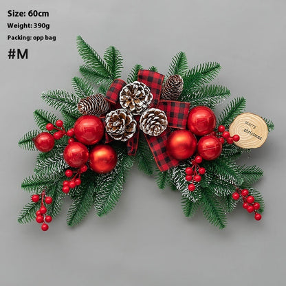 Christmas Decoration Upside Down Christmas Tree Horn Rattan Christmas Wreath